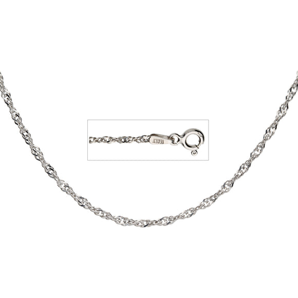 Silver Singapore Twisted Link Pendant Chain