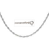 Silver Singapore Twisted Link Pendant Chain