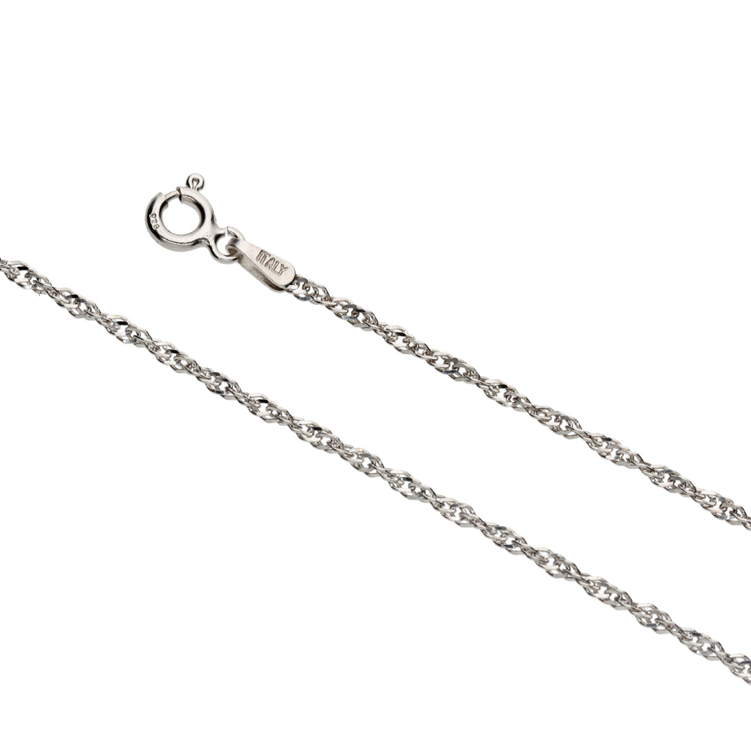 Silver Singapore Twisted Link Pendant Chain
