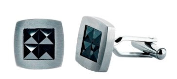 ARZ Steel Steel Black Ceramic Cufflinks
