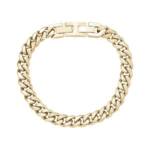 ARZ Steel 8mm Cuban Link Gold Steel Bracelet