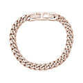 ARZ Steel 8mm Cuban Link Rose Gold Steel Bracelet