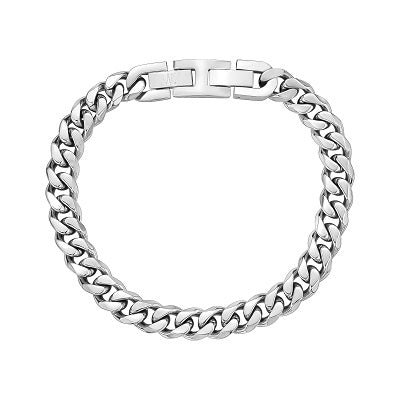 ARZ Steel 8mm Cuban Link Steel Bracelet