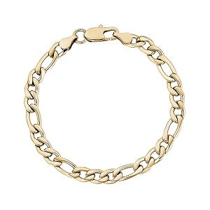 ARZ Steel 7mm Gold Figaro Link Bracelet