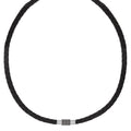 ARZ Steel Black Leather Necklace