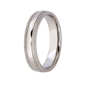 Titanium with Edged Pattern on Side Wedding Band (5mm)