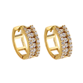 9ct Yellow Gold Cubic Zirconia Cluster Hoop Earrings