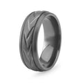 Black Zirconium Patterned Wedding Band (8mm)
