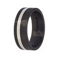 Black Carbon Fiber & Titanium Inlay Wedding Band (8mm)